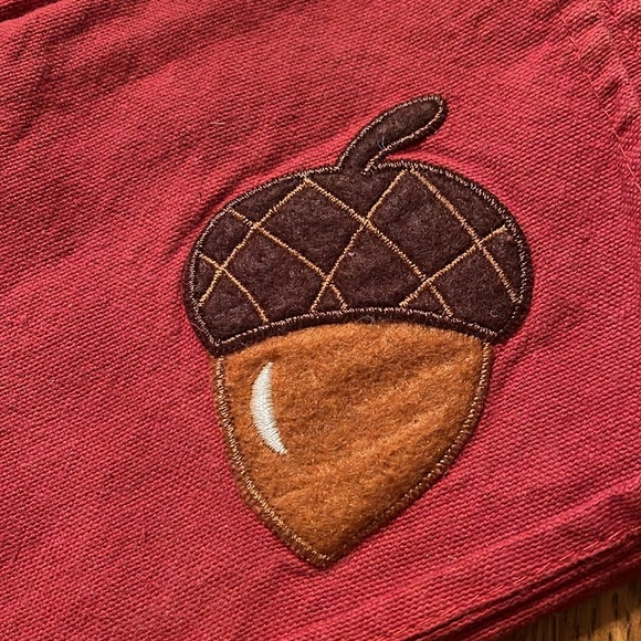 2 Acorn Napkins - Fall Red/Rust color - Picture 2 of 3